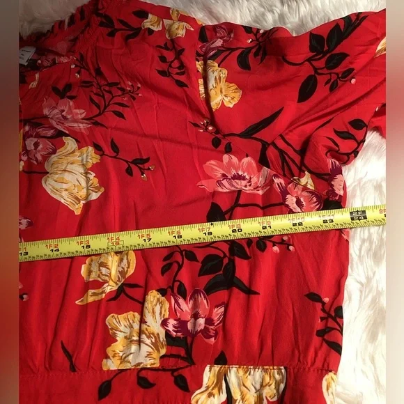 Old Navy Red Floral Bell Sleeve Dress - Picture 12 of 16
